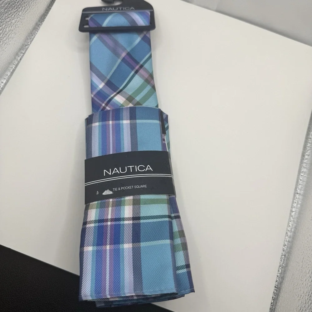 Nautica Men's Tie & Pocket‎ Square Colorful NEW